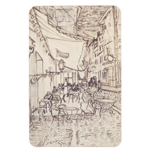 Cafe Terrace at Night, Fine Art Sketch, Van Gogh Magnet