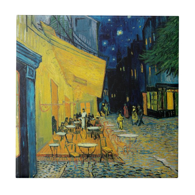 Café Terrace at Night Tile (Front)