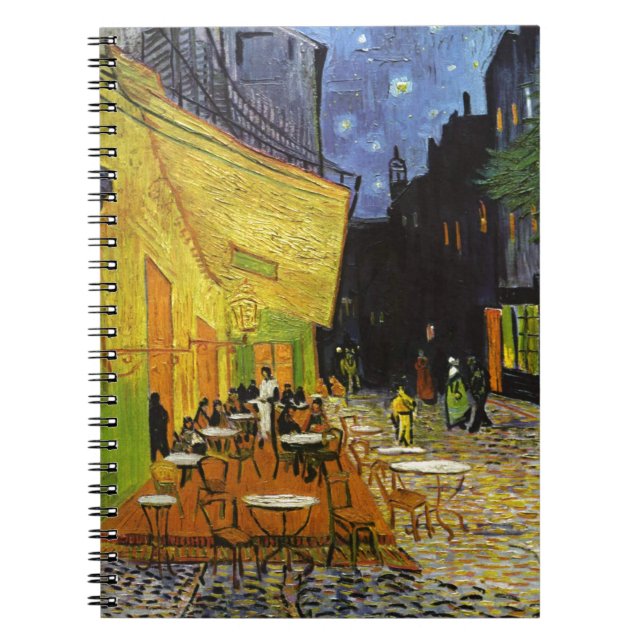 Cafe Terrace at Night Van Gogh Spiral Notebook (Front)