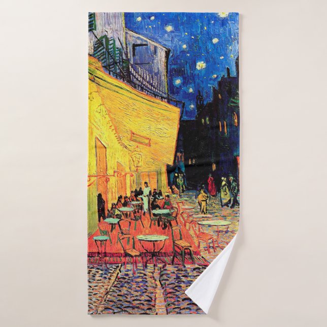 Cafe Terrace at Night, Vincent van Gogh, 1888 Bath Towel (Bath Towel)