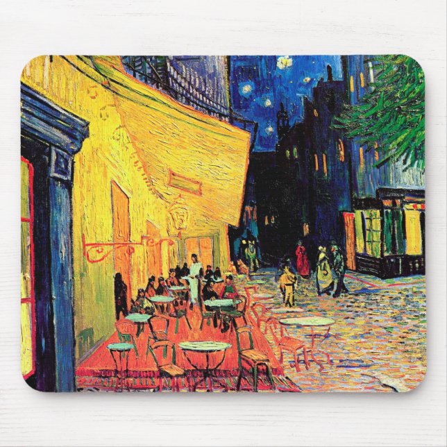 Cafe Terrace at Night, Vincent van Gogh, 1888 Mouse Pad (Front)