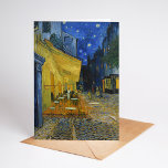 Cafe Terrace at Night | Vincent van Gogh Card<br><div class="desc">Cafe Terrace at Night (1888) by Vincent van Gogh is a luminous and iconic depiction of a cosy outdoor café in Arles, France, under a starry evening sky. The vibrant yellow glow of the café contrasts beautifully with the deep blue of the night, creating a warm, inviting ambiance. Van Gogh’s...</div>