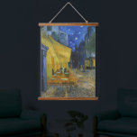 Café Terrace by Vincent Van Gogh  Hanging Tapestry<br><div class="desc">This painting of a colourful outdoor view is a picturesque work, the vision of a relaxed spectator who enjoys the charm of his surrounding without any concern. It recalls Van Gogh's mood when he wrote that "the night is more alive and more richly coloured than the day." The yellow of...</div>