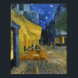Café Terrace by Vincent Van Gogh  Poster<br><div class="desc">This painting of a colourful outdoor view is a picturesque work, the vision of a relaxed spectator who enjoys the charm of his surrounding without any concern. It recalls Van Gogh's mood when he wrote that "the night is more alive and more richly coloured than the day." The yellow of...</div>