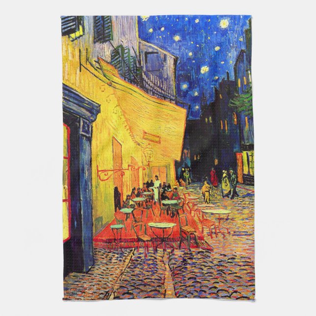 Cafe Terrace Place du Forum Van Gogh Fine Art Tea Towel (Vertical)