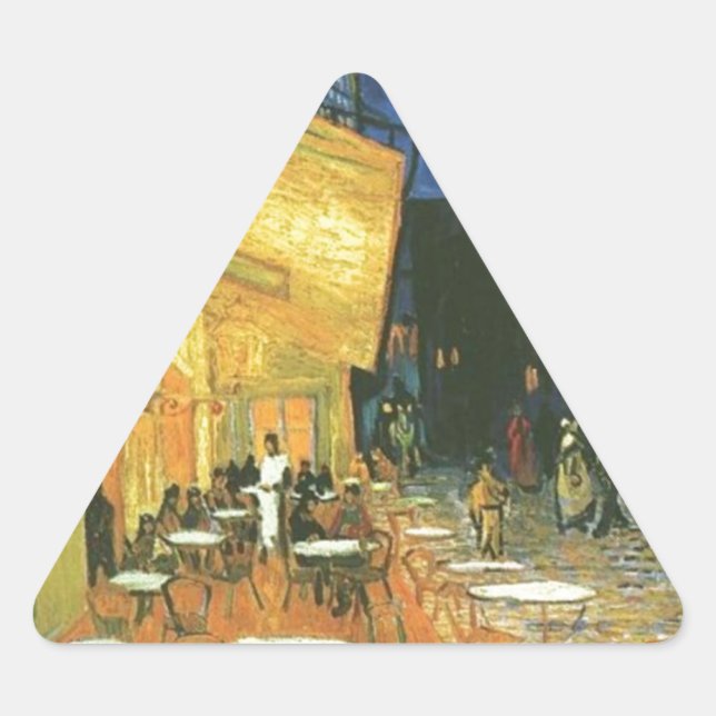 Cafe Terrace - Vincent van Gogh Triangle Sticker (Front)