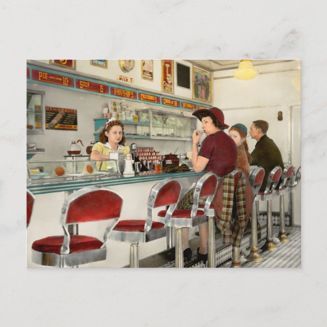Cafe - The local hangout 1941 Postcard (Front)