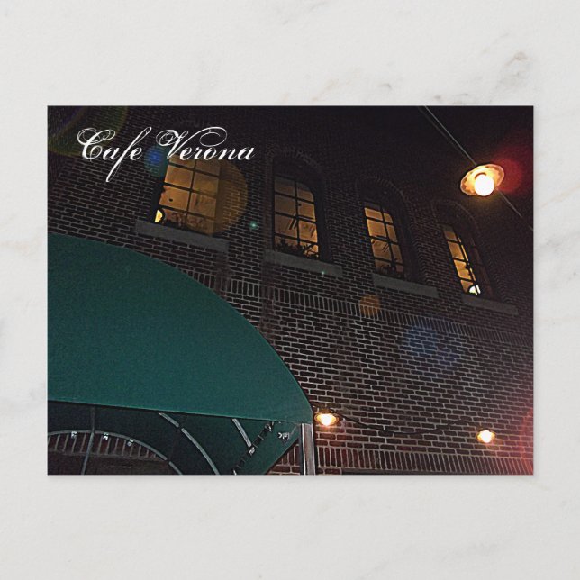 Cafe Verona on Independence Square, Indep. Mo. Postcard (Front)
