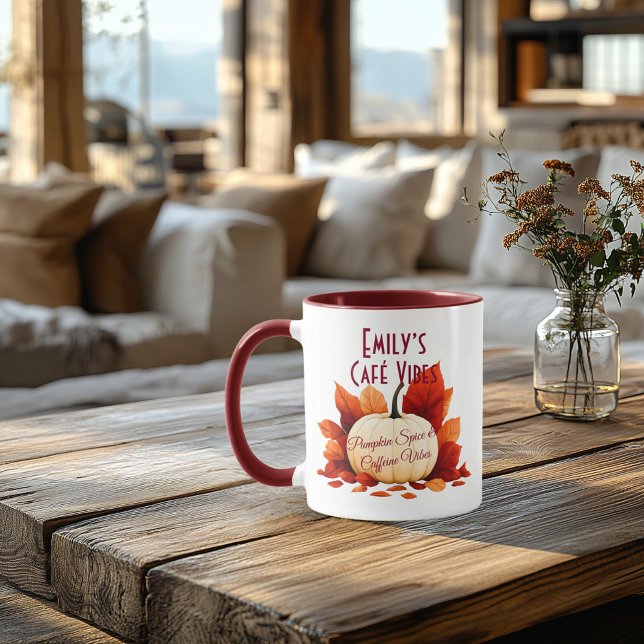 Café Vibes Autumn – Pumpkin Spice & Caffeine Love Mug (Creator Uploaded)