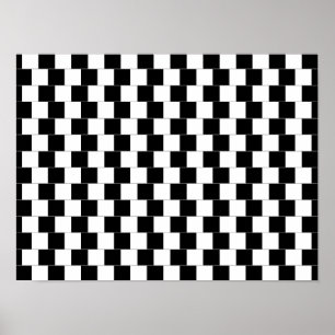 Cafe Wall Optical Illusion Horizontal Lines Poster