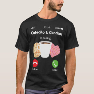 Cafecito Cafe Conchas Cute Spanish Pun Coffee T-Shirt