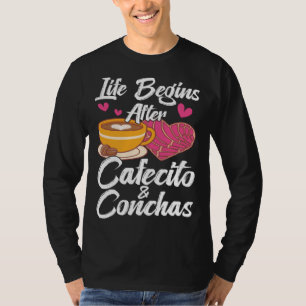 Cafecito & Conchas Cute Spanish Pun Coffee Cafe T-Shirt