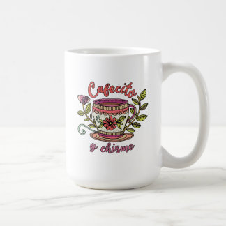 Cafecito y Chisme | Funny Spanish Quote Sticker Coffee Mug