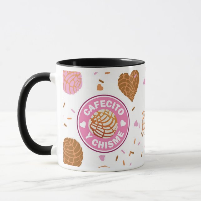 Cafecito y Chisme Mug Taza (Left)