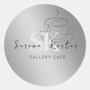 Cafes Cafe Coffee Food Coffeeshop Restaurant Classic Round Sticker