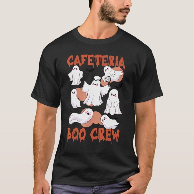 Cafeteria Boo Crew Teacher Lunch Lady Team Spooky  T-Shirt (Front)