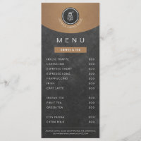 Cafeteria logo copper black chalkboard price list