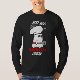 Cafeteria Worker Halloween Boo Ghost Chef Lunch L T-Shirt