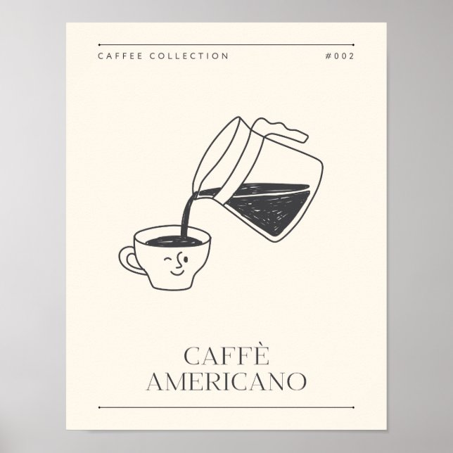 Caffe Americano Kitchen Poster  (Front)