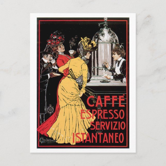 Caffe Espresso Vintage Coffee Drink Ad Art Postcard (Front)