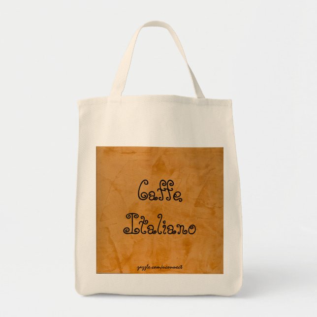 Caffe Italiano Tuscan Orange Grocery Bag (Front)
