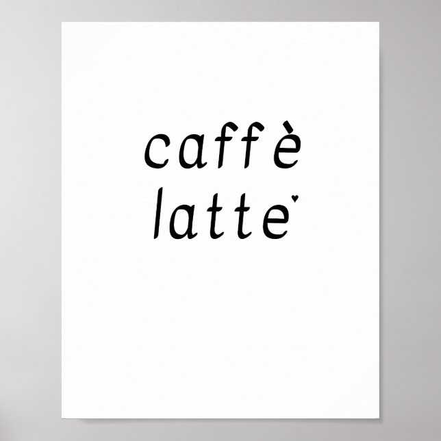 Caffè latte - minimalistic typography poster (Front)