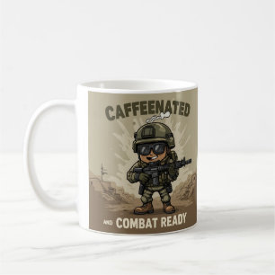 Caffeinated & Combat Ready - Patriotic Coffee Mug