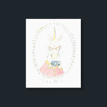 Caffeinated Cutie | Brew Unicorn Canvas Print<br><div class="desc">This watercolor print features a fun unicorn sipping tea | By June Erica Vess</div>