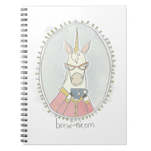 Caffeinated Cutie   Brew Unicorn Notebook
