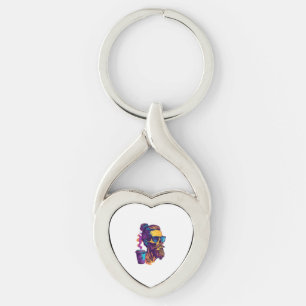 Caffeinated Skull – Funny Barista Skeleton Key Ring