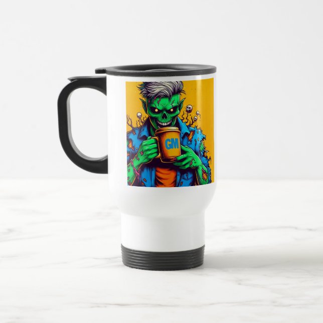 Caffeinated Zombies  Travel Mug (Left)
