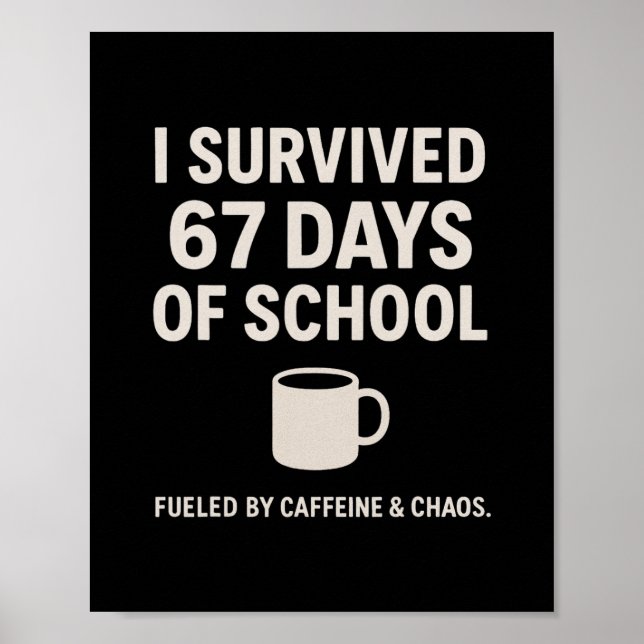 Caffeine And Chaos Funny Teacher Student 6-7 Meme  Poster (Front)