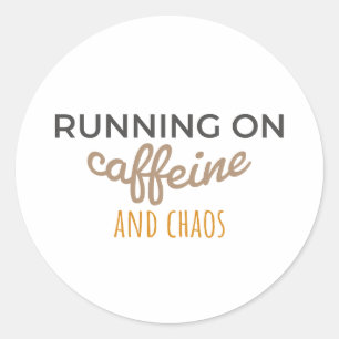 Caffeine and Chaos Mode Classic Round Sticker