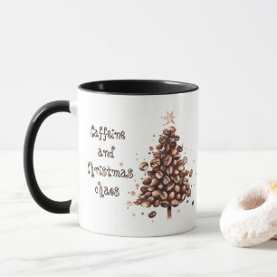 Caffeine And Christmas Chaos Quote Christmas  Mug