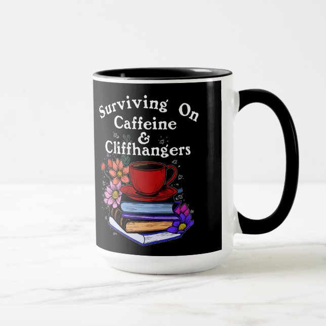 Caffeine And Cliffhangers Colourful Mug (Right)