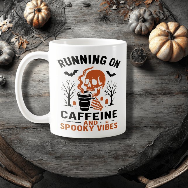 Caffeine and Spooky Vibes – Skeleton Coffee Lover  Coffee Mug (Creator Uploaded)