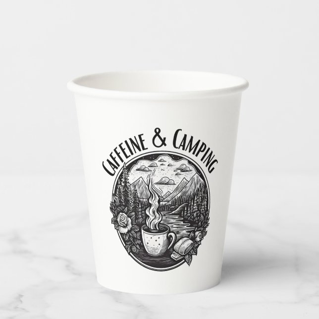 Caffeine & Camping Paper Cups (Front)