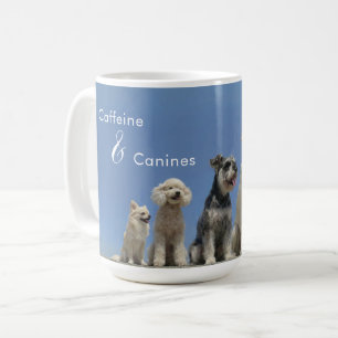 Caffeine & Canines. Fun Modern Dog Lover Coffee Mug