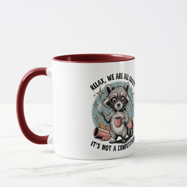 Caffeine Chaos Racoon Mug (Left)