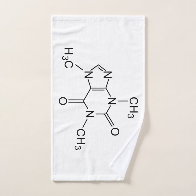caffeine chemical formula coffee chemistry element hand towel (Hand Towel)