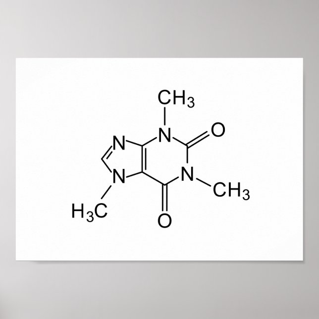 caffeine chemical formula coffee chemistry element poster (Front)