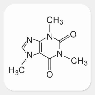 caffeine chemical formula coffee chemistry element square sticker