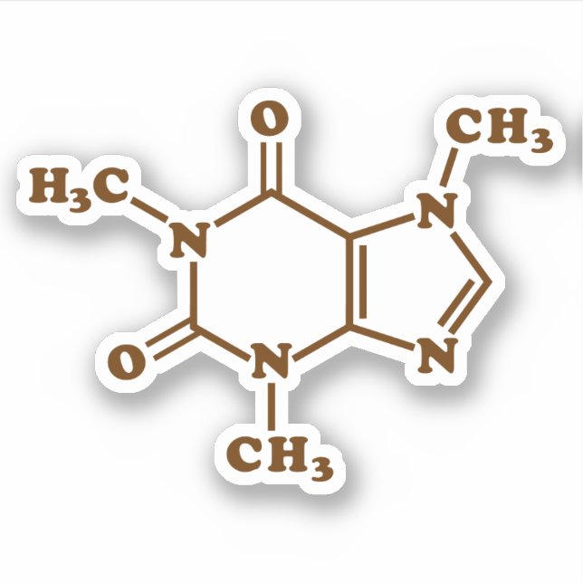 Caffeine Coffee Molecular Chemical Formula (Front)