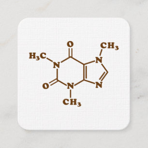 Caffeine Coffee Molecular Chemical Formula Square Business Card