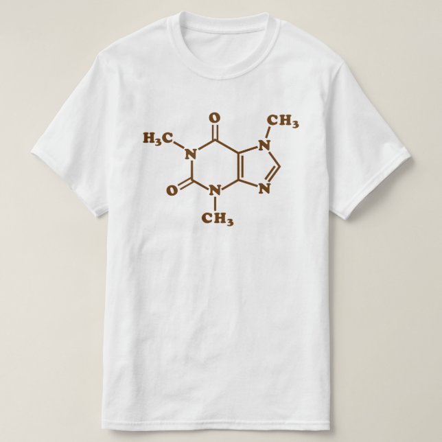 Caffeine Coffee Molecular Chemical Formula T-Shirt (Design Front)