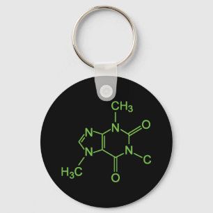 Caffeine Coffee Molecule Chemical Diagram Key Ring
