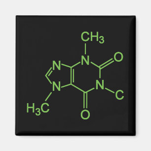 Caffeine Coffee Molecule Chemical Diagram Magnet