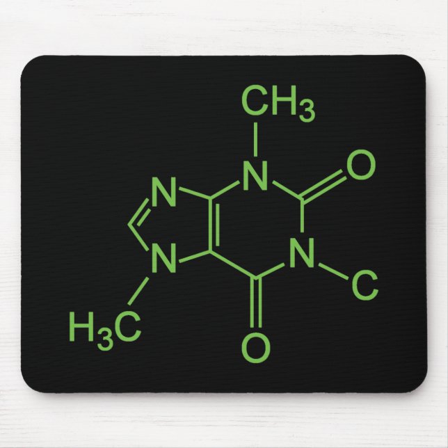 Caffeine Coffee Molecule Chemical Diagram Mouse Pad (Front)