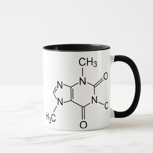 Caffeine Coffee Molecule Chemical Diagram Mug (Right)