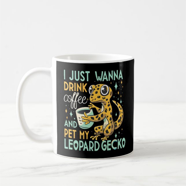 Caffeine Companionship: Leopard Gecko Coffee Bliss Mug (Left)